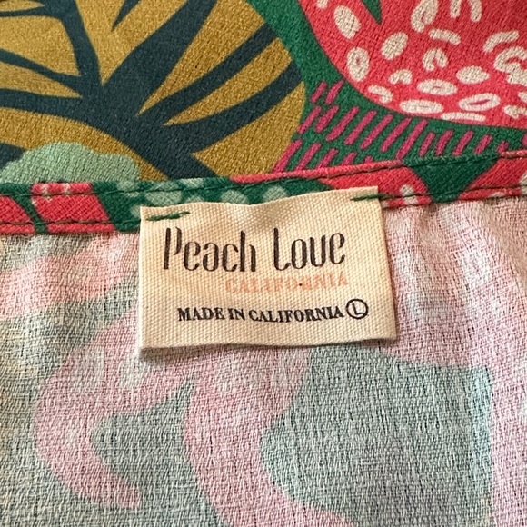 Peach Love California Green and Pink leopard print Midi Dress size large 💚🩷 - Picture 7 of 13